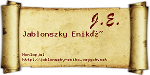 Jablonszky Enikő névjegykártya